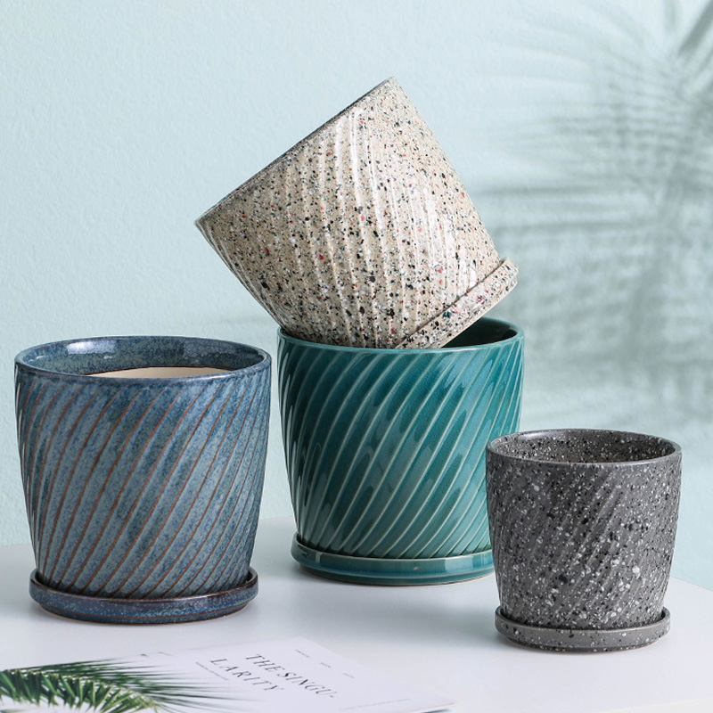 Nordic minimalist flower pot container living room decoration orchid flower pot ceramic
