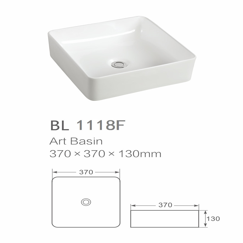 White rectangle china factory direct countertop art ceramic basin sink for bathroom