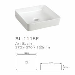 White rectangle china factory direct countertop art ceramic basin sink for bathroom