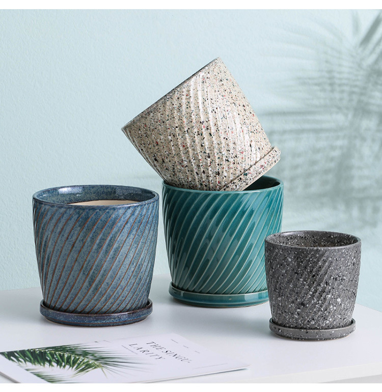 Nordic minimalist style succulent flower pots ceramic home furnishings green plants green radish flower pots