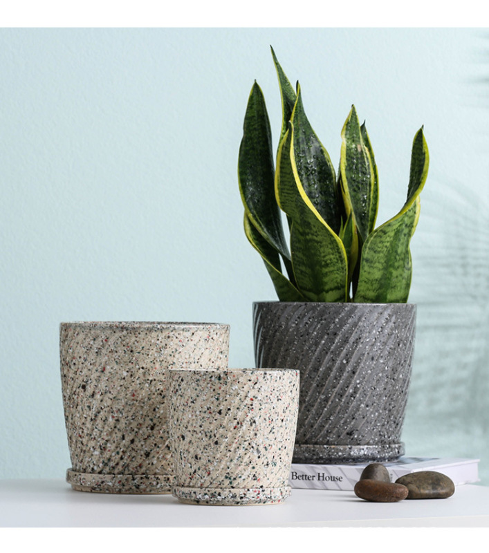 Ins wind succulent ceramic flower pot cactus succulent plant pot desktop balcony decoration flower pot