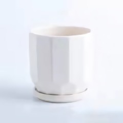 Flower pot ceramic ornaments home green plants green radish flower pot office living room decoration pot with tray