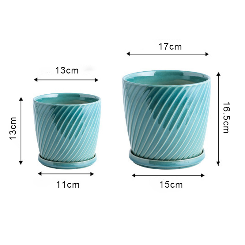Nordic flower pot ceramic simple flower pot container orchid green plant pot
