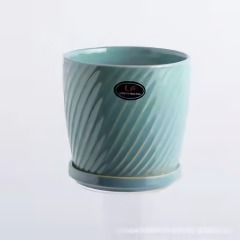 Nordic flower pot ceramic simple flower pot container orchid green plant pot