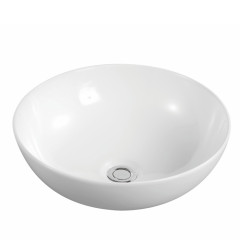 Round shape ceramic art basin glossy white ceramic sink basin bathroom