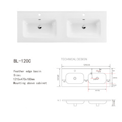 China high quality rectangle wash art sink basin double ceramic sink hand basin bathroom