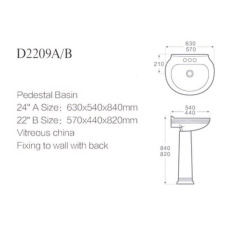 High quality washroom indoor wash sink hand washing vanity porcelain bathroom basin with pedestal