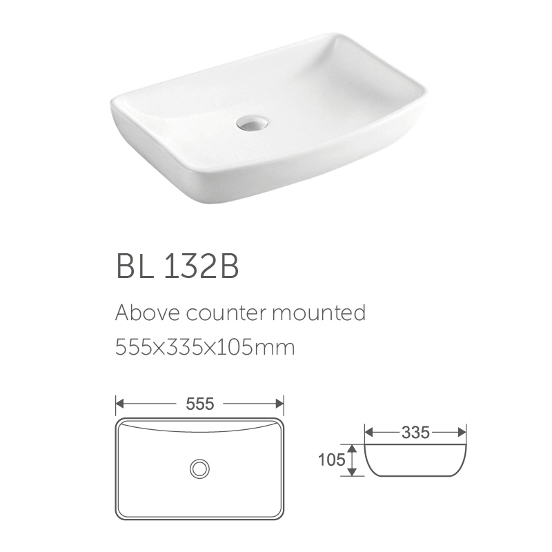 China manufacturer cheap price hotel bathroom porcelain square bathroom face wash sink and basin
