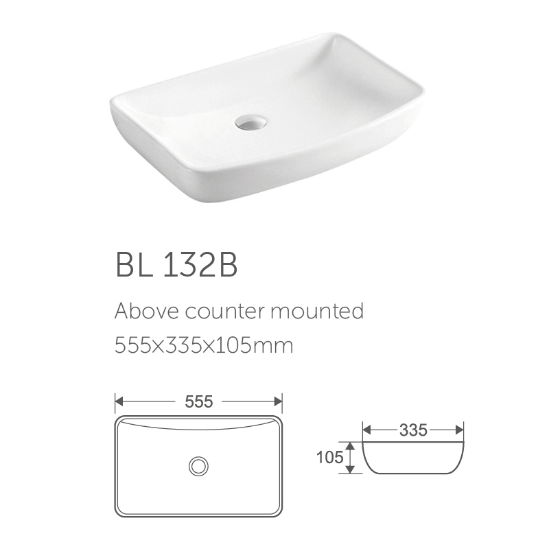 China manufacturer cheap price hotel bathroom porcelain square bathroom face wash sink and basin
