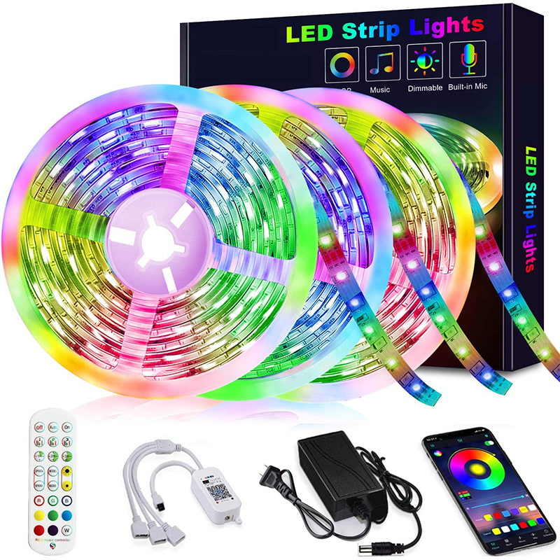 Amazon with Google 30M Smart App Controlled Led Strip Lights 5050 RGB Led Strip Works Home Best Selling Waterproof 5050 SMD 80