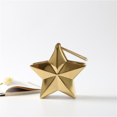 Gold Plating Ceramic Vase Wedding Decorative Star Shape Flower Vase Hanging Ornaments Home Decoration