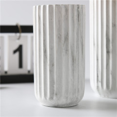 Modern Marble Ceramic Vase Vertical Grain White Wedding Decorative Vases Craft Gift Home Restaurant Hotel Decoration