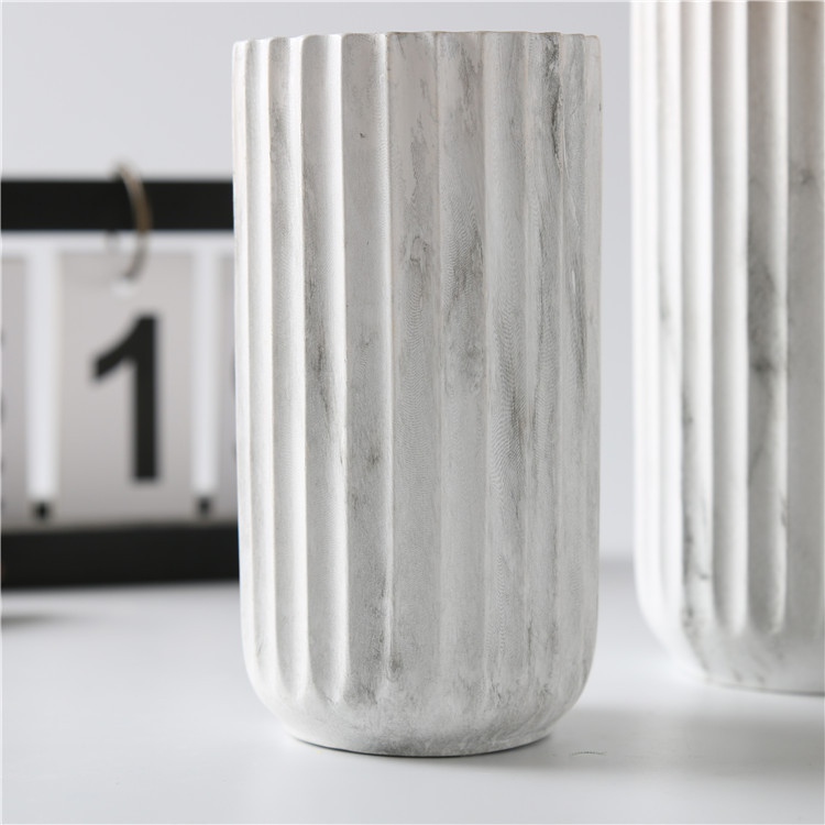 Modern Marble Ceramic Vase Vertical Grain White Wedding Decorative Vases Craft Gift Home Restaurant Hotel Decoration