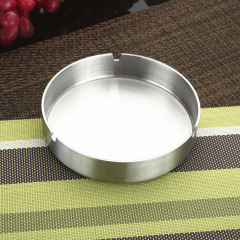 Living room office round shape stainless steel silver large ashtray