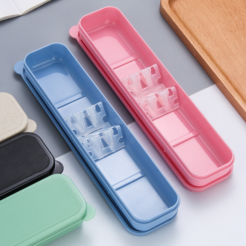 Fully transparent Cutlery Set Storage Box Portable Takeout Student