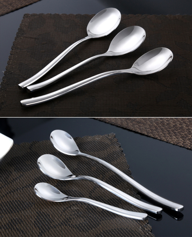 Coffee shop long handle stainless steel mirror polished coffee spoon scoops afternoon tea stirring