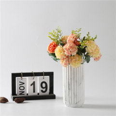 Modern Marble Ceramic Vase Vertical Grain White Wedding Decorative Vases Craft Gift Home Restaurant Hotel Decoration