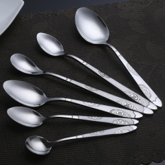 Cheap stainless steel hotel cafes restaurant long handle ice spoons mirror polished silver