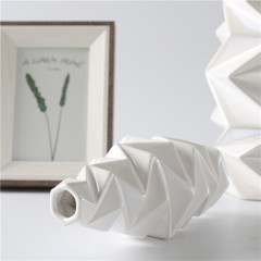 Wedding Flower Vase White Ceramic Vase Unique Design Tabletop Art Decor Home Restaurant Hotel Decoration