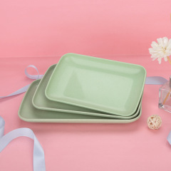 Wheat straw rectangular plate sushi rice noodle plate,household barbecue plate,tray plastic snack plate fruit plate