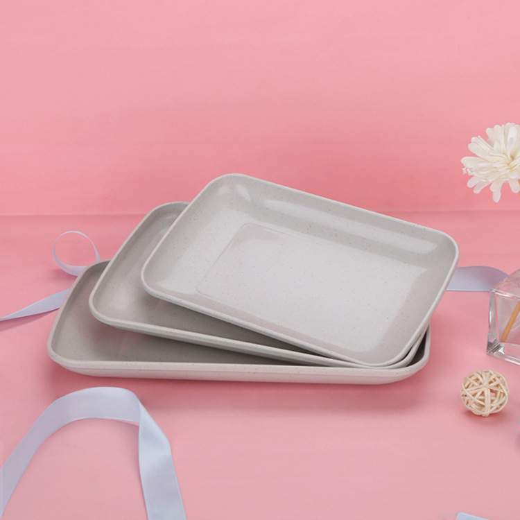 Wheat straw rectangular plate sushi rice noodle plate,household barbecue plate,tray plastic snack plate fruit plate