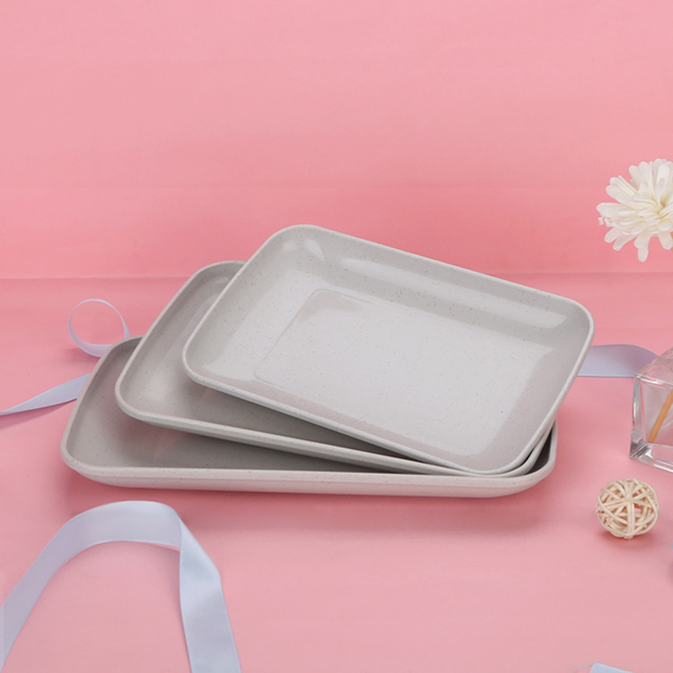 Wheat straw rectangular plate sushi rice noodle plate,household barbecue plate,tray plastic snack plate fruit plate