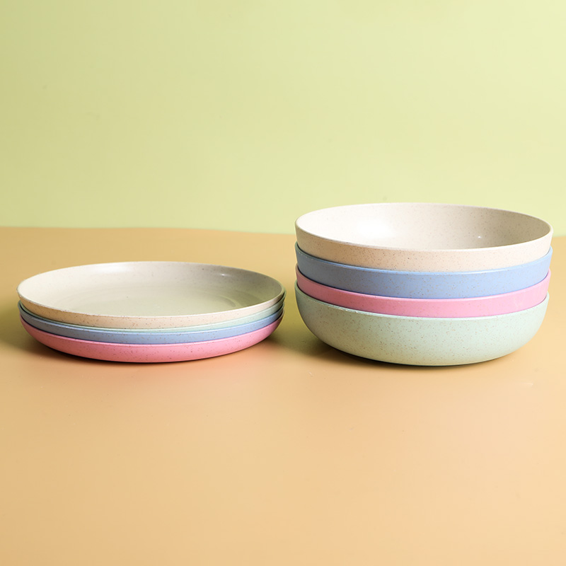 Wheat straw tableware spit bone dish home fruit plate dish plate dinner plate disc sauce dish small