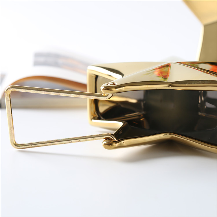 Gold Plating Ceramic Vase Wedding Decorative Star Shape Flower Vase Hanging Ornaments Home Decoration