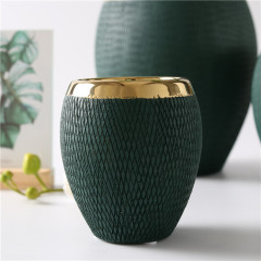 Fashionable Dark Green and Silver Style High Quality Flower Bonsai Pot Ceramic Pottery with Low Price