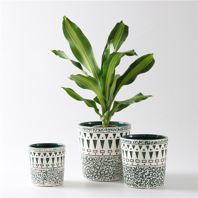 Simple and Modern Hand Painted Contrast Color Flowerpot Decor