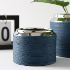 Stripes Embossed Series Custom Color Home Decor Ornaments Flower Stand Luxury Hotel Ceramic Pots for Plants