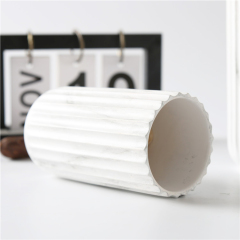 Modern Marble Ceramic Vase Vertical Grain White Wedding Decorative Vases Craft Gift Home Restaurant Hotel Decoration