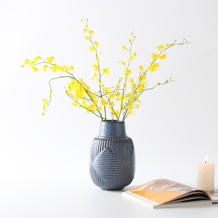 Modern Minimalist Decorative Ceramic Vase Nordic Style Grey Blue Flower Vase Home Restaurant Wedding Hotel Decoration