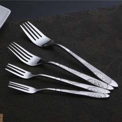 Stainless steel home use hotel restaurant fruit fork small custom unique design stainless steel silver fork