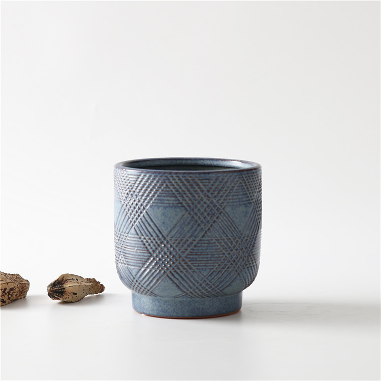 Hot Selling Blue Flower Pots Modern Style Cheapest Flower Pots Desktop Office Living Room