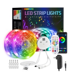 Amazon Remote Control SMD 5050 RGB 12V USB 30M Flexible Bluetoothled Backlight Colorful Led Tape Strip Lights