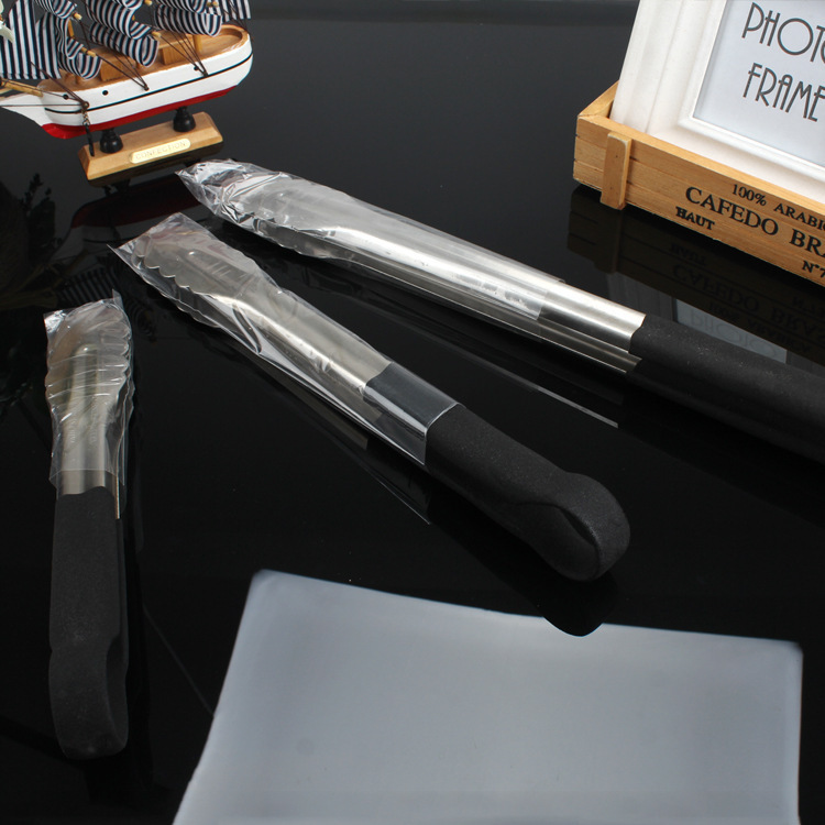China stainless steel barbecue food clip tongs bread tongs kitchen baking cake tongs clip food