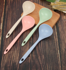 Wheat straw plastic soup spoon biodegradable color soup spoon kitchen utensils spoon set