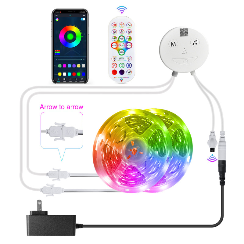 Amazon Remote Control SMD 5050 RGB 12V USB 30M Flexible Bluetoothled Backlight Colorful Led Tape Strip Lights