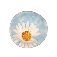 Blue Dinnerware Set Daisy Flower Pattern 4.75" Irregular Dinner Bowl Ceramic Tableware For Family Hotel Restaurant