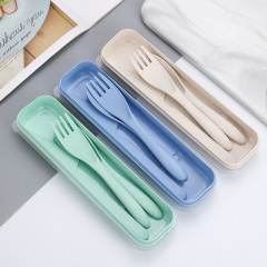 Portable tableware wheat storage box travel gift outdoor use school lunch tableware set dinner set dinnerware dinnerware sets
