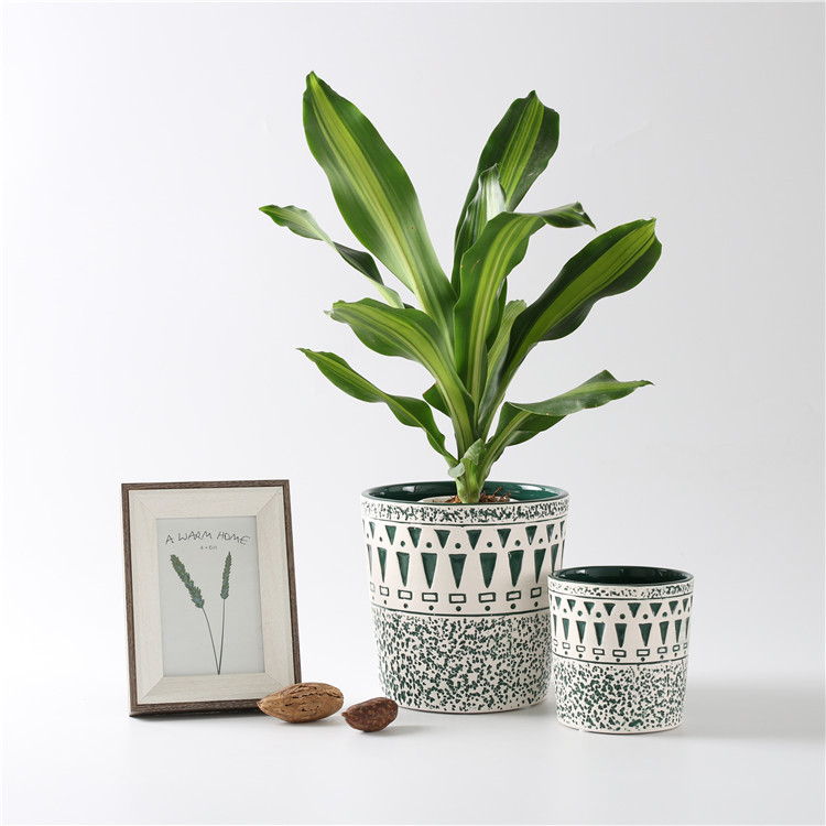 Simple and Modern Hand Painted Contrast Color Flowerpot Decor
