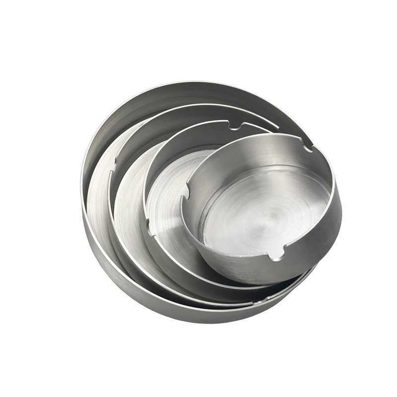 Living room office round shape stainless steel silver large ashtray