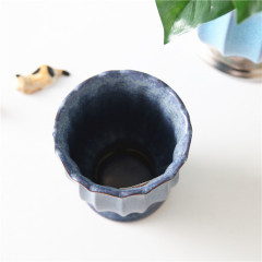 Amazon Hot Sale Sliver and Blue Decor Ceramic Flower Pot Set Nordic Style Wholesale Pot for Flower