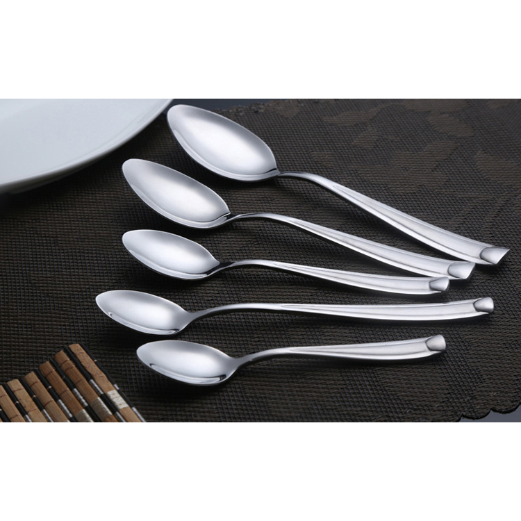 Chinese Supplier Metal Stainless Steel Wedding Luxury Reusable Cutlery Dessert Spoon Set