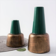 Vintage Style Green And Brass Surface Small Ceramic Vase Home Art Decor Flower Vase Hotel Restaurant Wedding Decoration