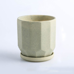 Flower pot with tray integrated macaron color ins Nordic modern minimalist ceramic frosted flower pot green dill flower pots