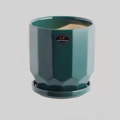 Ceramic Succulent Flower Pot with Tray Indoor and Outdoor Decorative Flower Pot