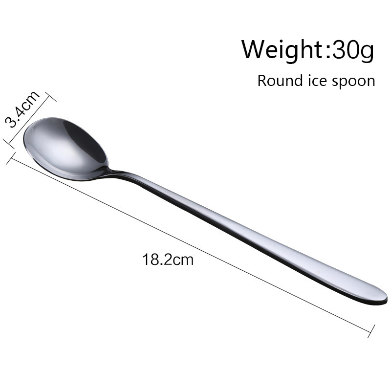 High quality stainless steel long handle stir spoon ice scoop coffee dessert scoop snoop