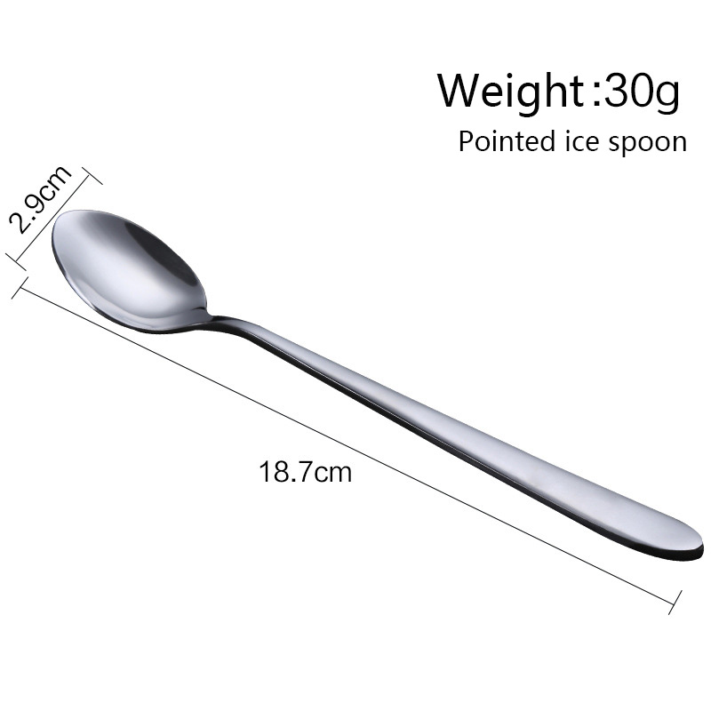 Mixing spoon with long handle stainless steel steak flatware spoon ice spoon wedding banquet